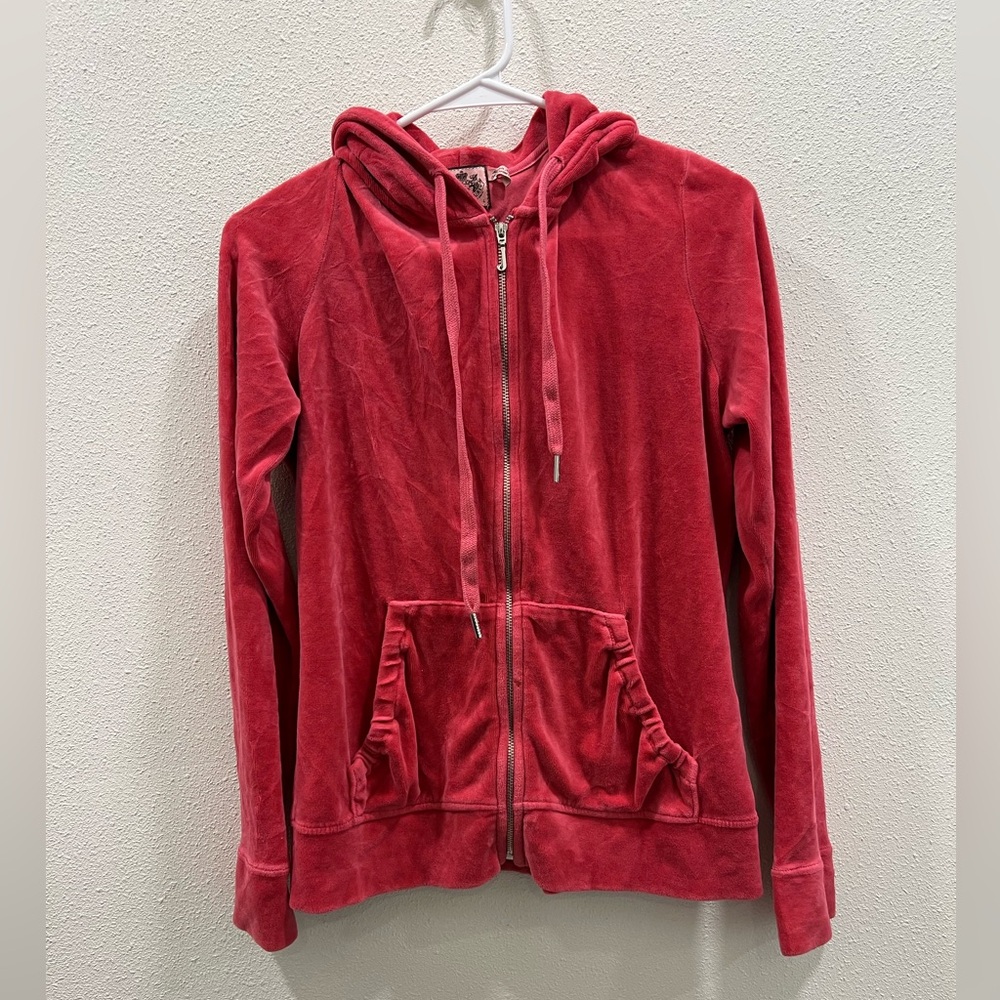 Juicy Couture Vintage Y2K Pink Velour Hoodie size L